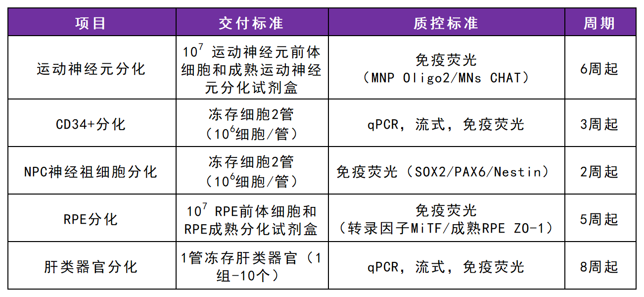 iPSC体外技术服务平台