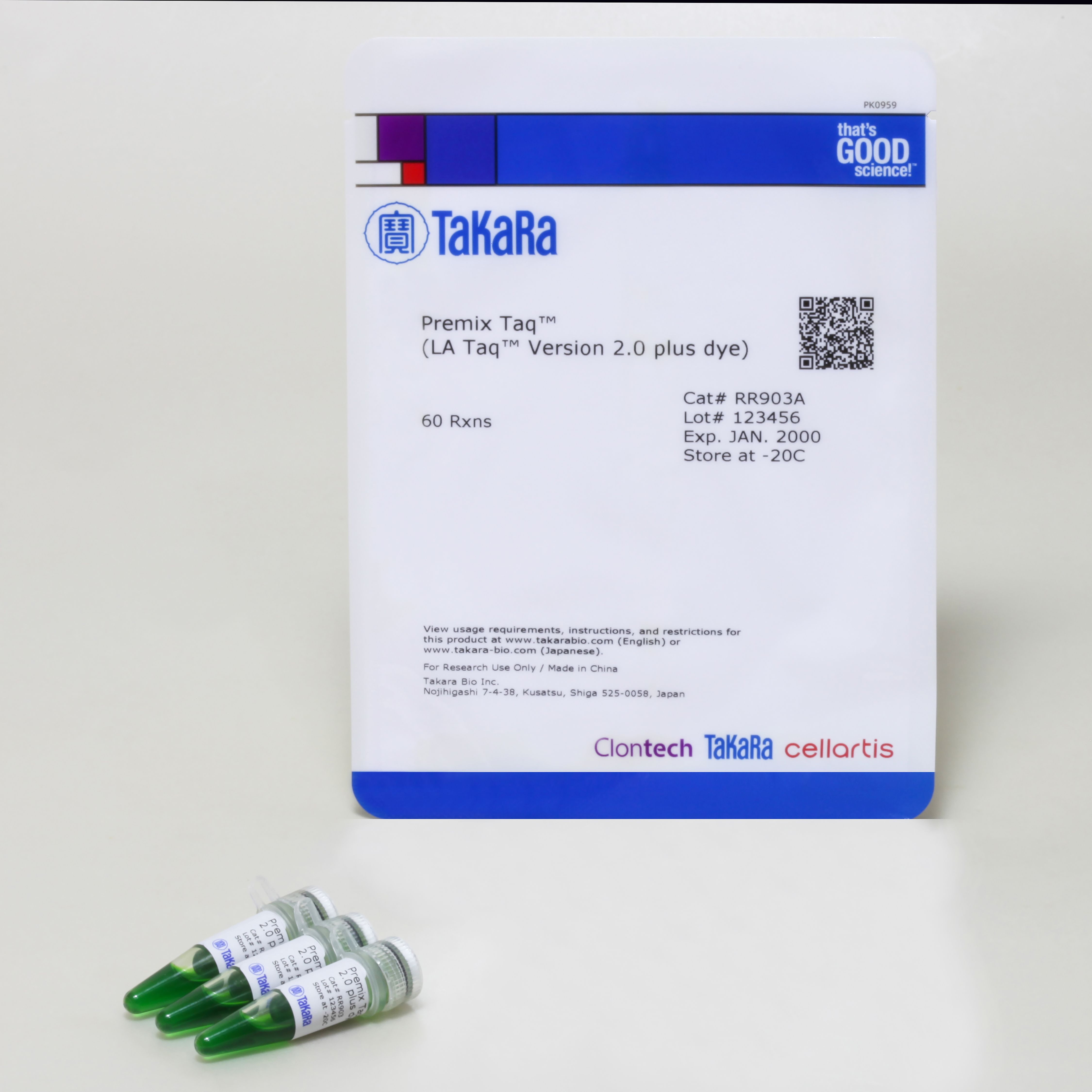 预加染料的预混型LA Taq酶Premix Taq (LA Taq™ Version 2.0 plus dye)