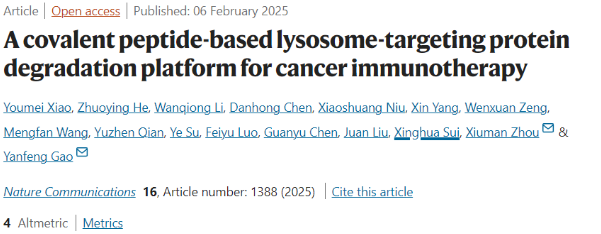 一种用于癌症免疫治疗的基于共价肽溶酶体靶向蛋白降解平台
