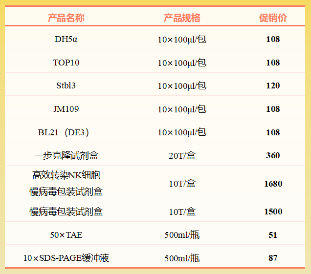 质粒/病毒载体/细胞系构建/感受态