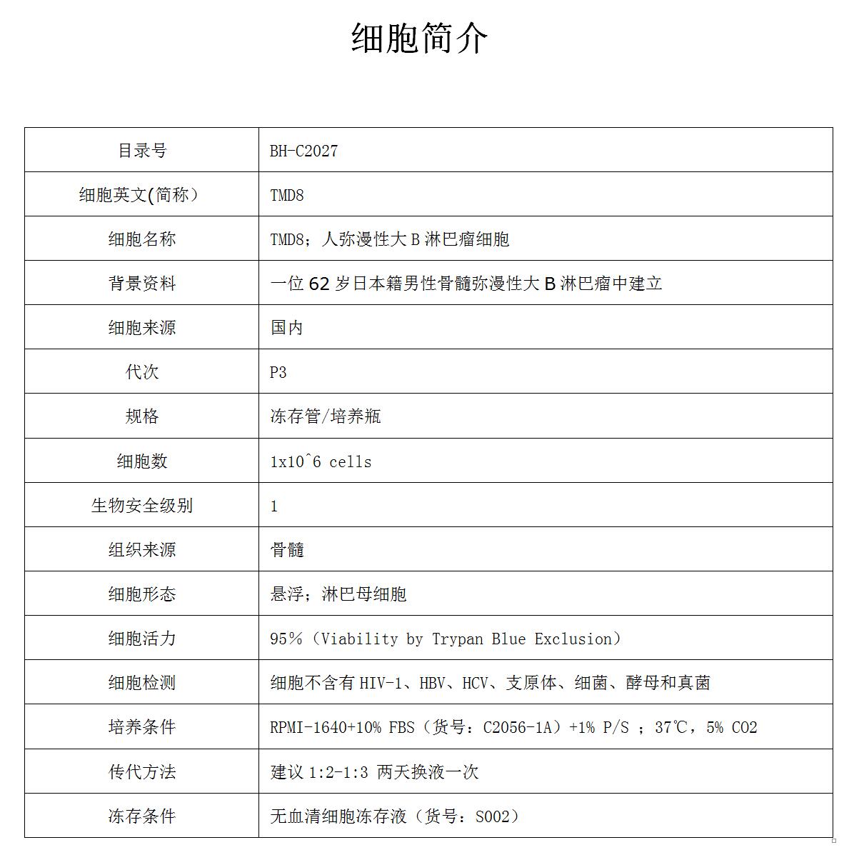 TMD8细胞价格、货期
