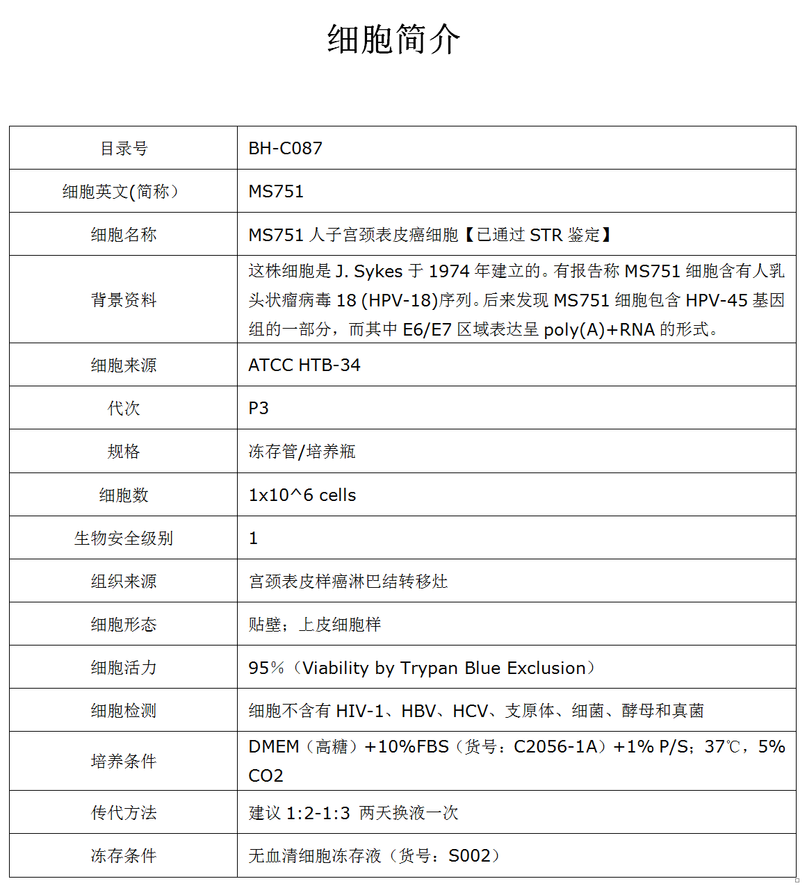 MS751细胞价格、货期