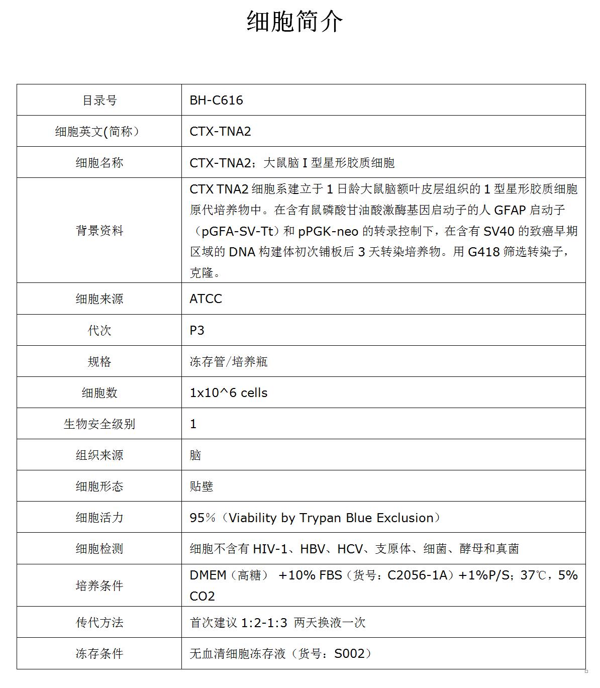 CTX-TNA2细胞价格、货期