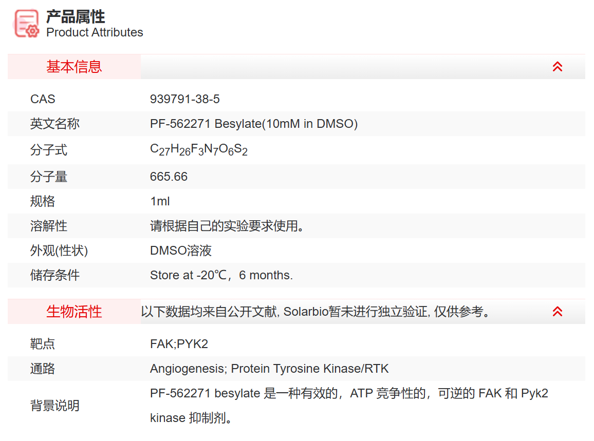 IP17709 PF-562271 Besylate(10m