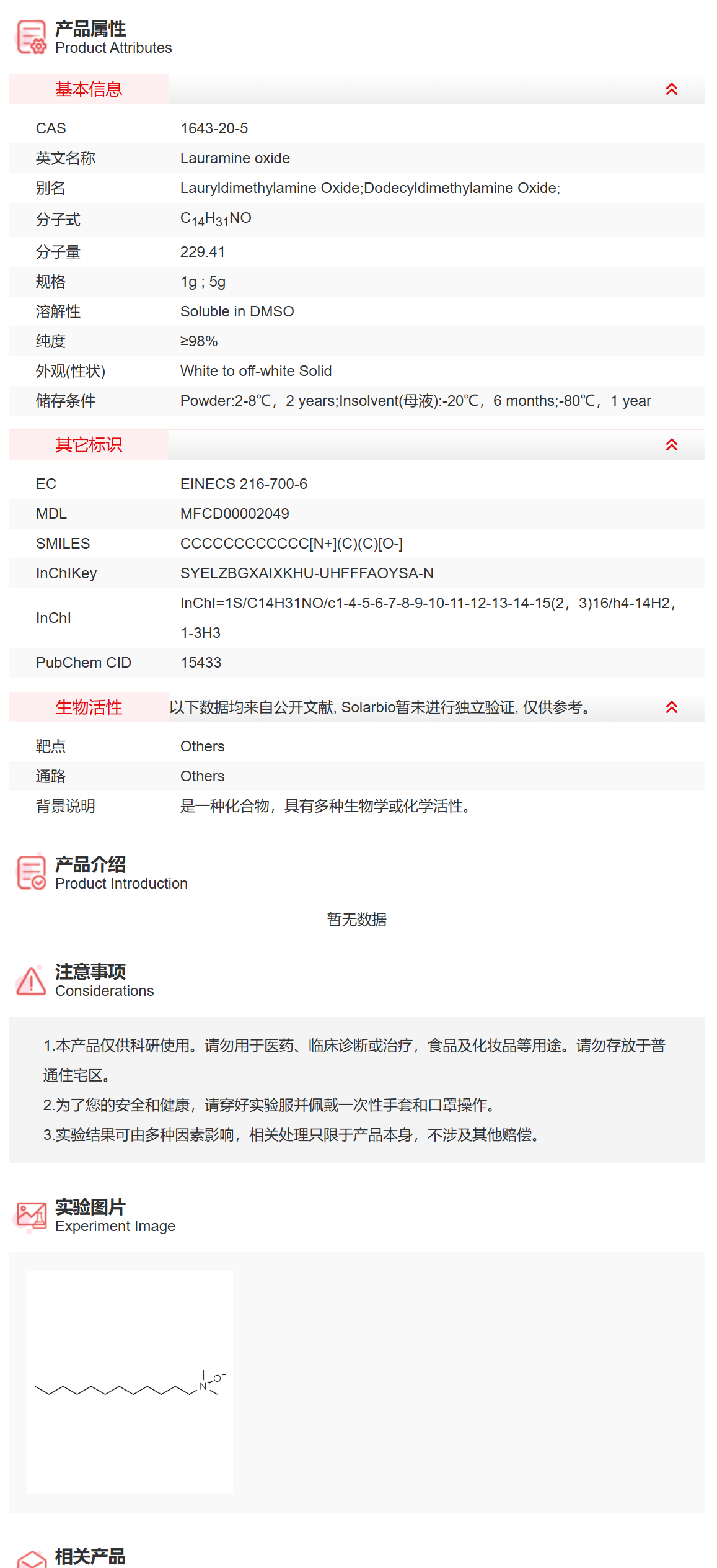 IL2820 Lauramine oxide 抑制剂/拮抗剂