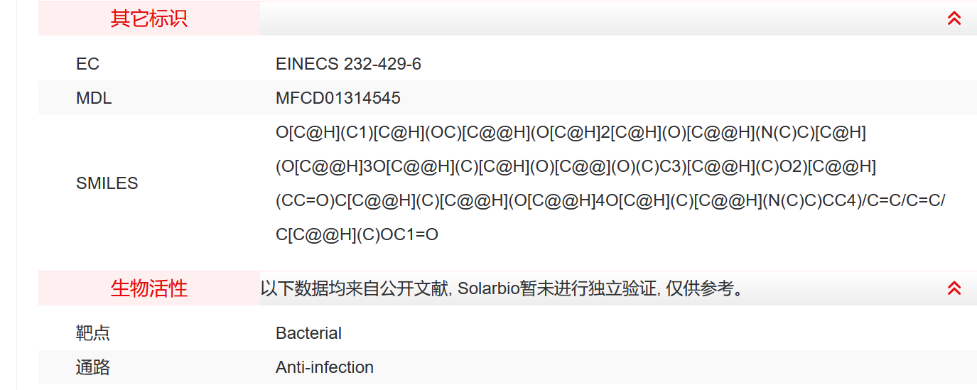 IS2520 螺旋霉素 抗感染 索莱宝