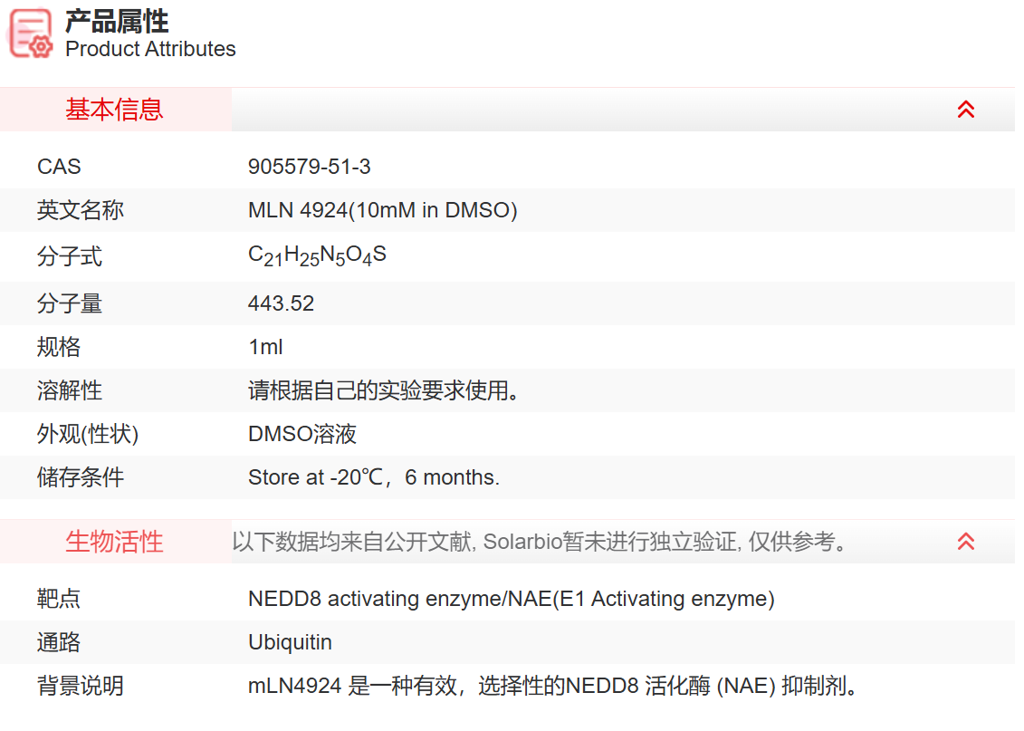 IM10309 MLN 4924(10mM in DMSO)