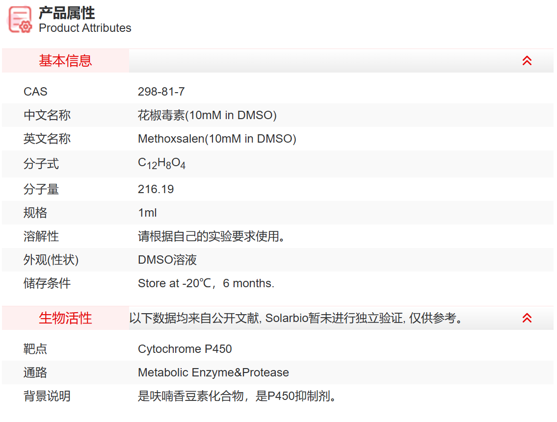 IM01709 花椒毒素(10mM in DMSO) 代谢酶