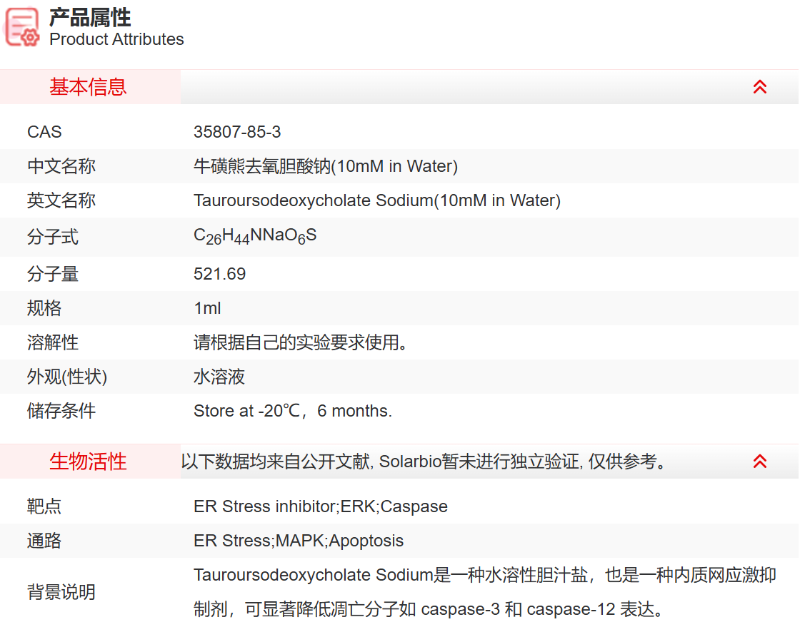 IT03708 牛磺熊去氧胆酸钠(10mM in Water