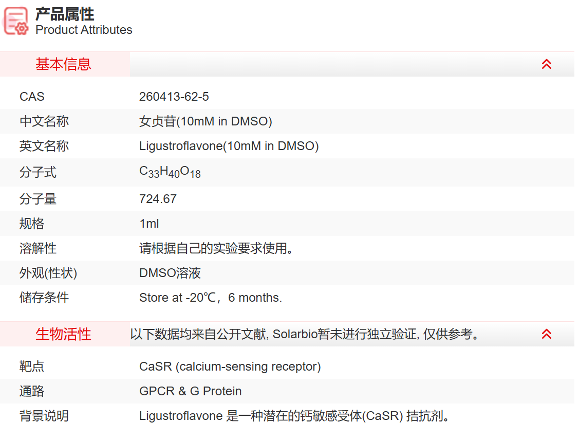 IL04809 女贞苷(10mM in DMSO) 抑制剂/