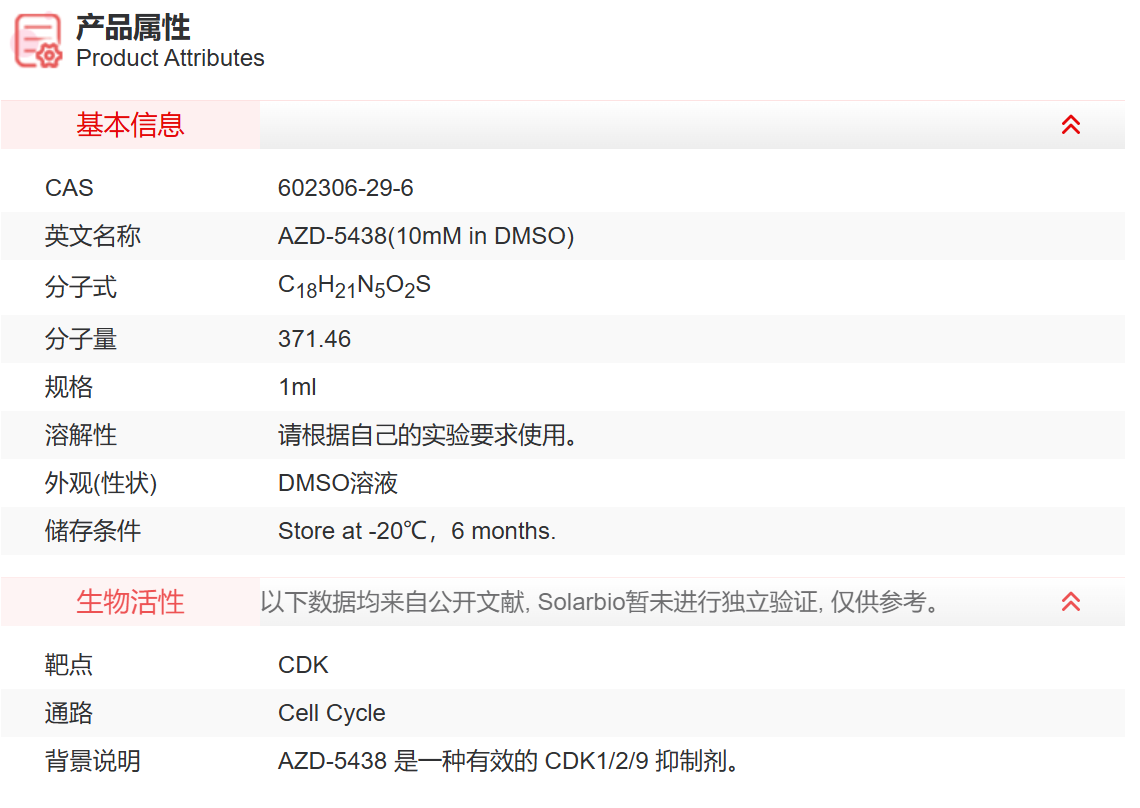 IA01809 AZD-5438(10mM in DMSO)