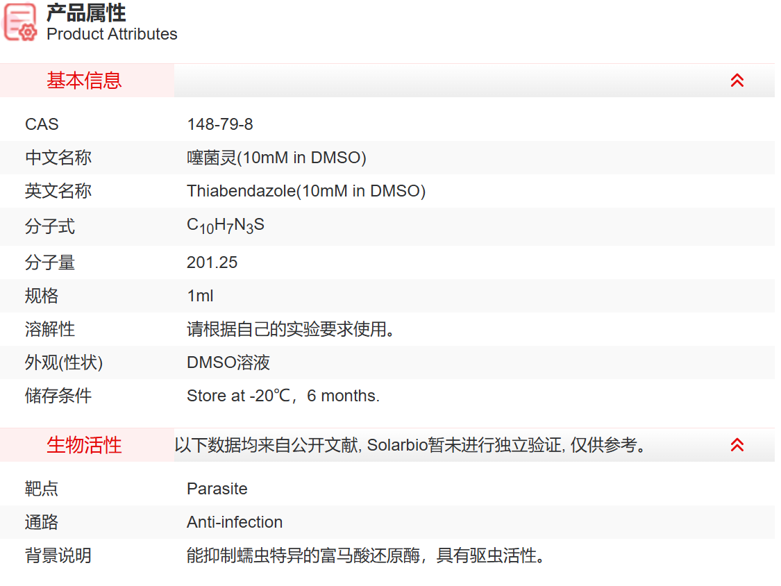 IT22109 噻菌灵(10mM in DMSO) 抗感染 