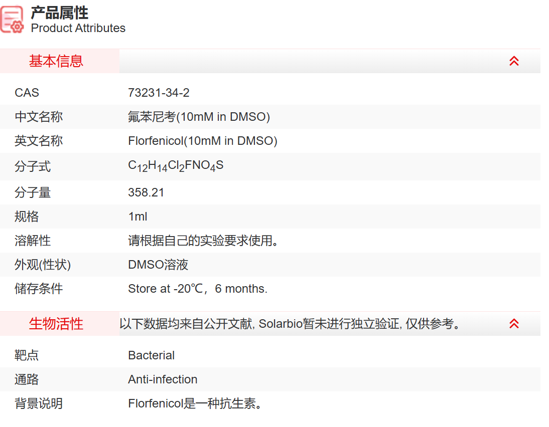 IF00909  Florfenicol(10mM in D