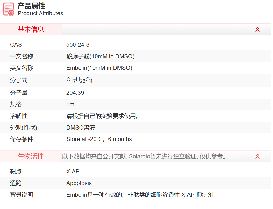 IE00609 酸藤子酚(10mM in DMSO) 抑制剂