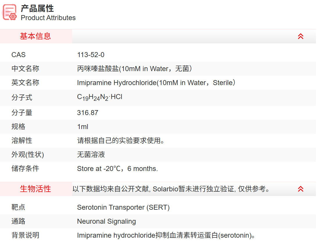 II05202 丙咪嗪盐酸盐(10mM in Water，无
