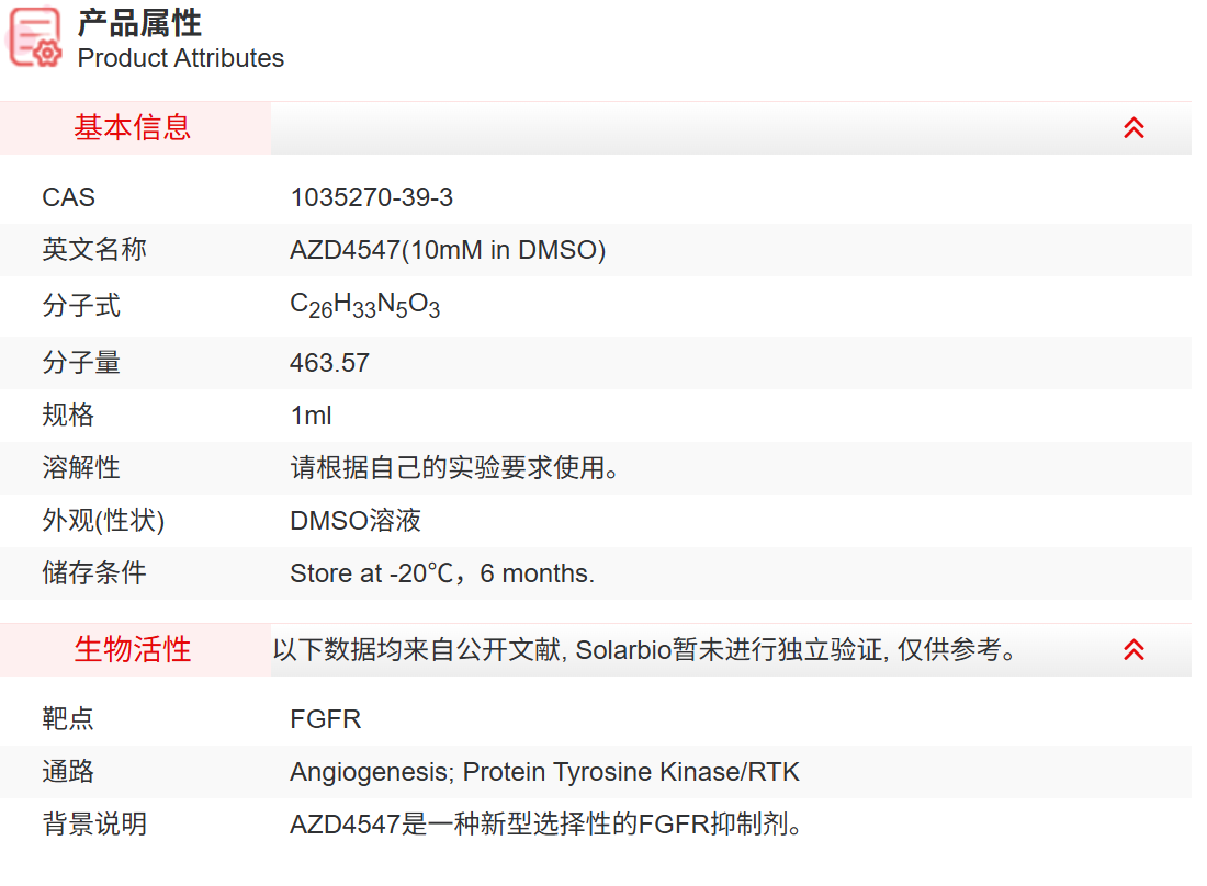 IA24409 AZD4547(10mM in DMSO) 