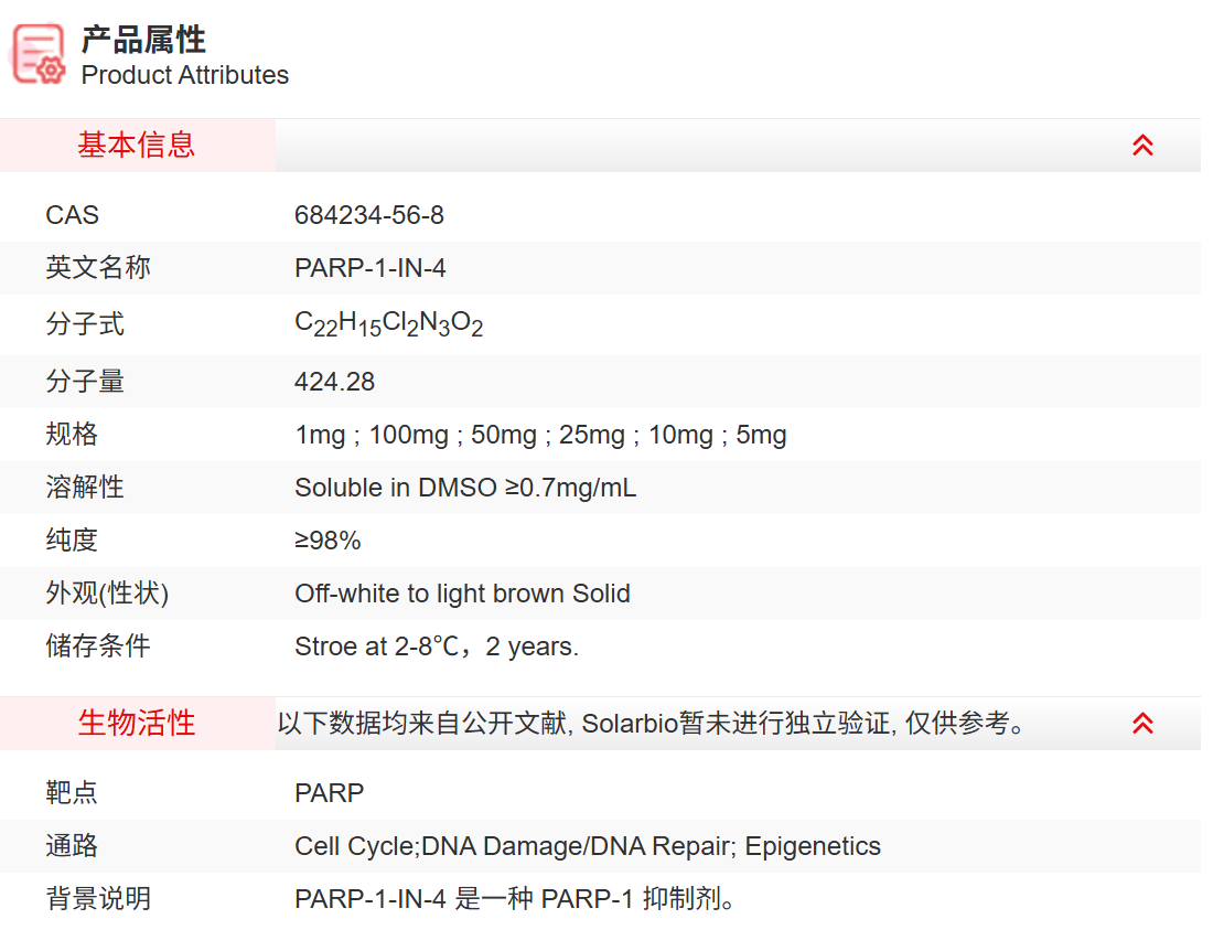 IPA12270 PARP-1-IN-4 抑制剂/拮抗剂/激