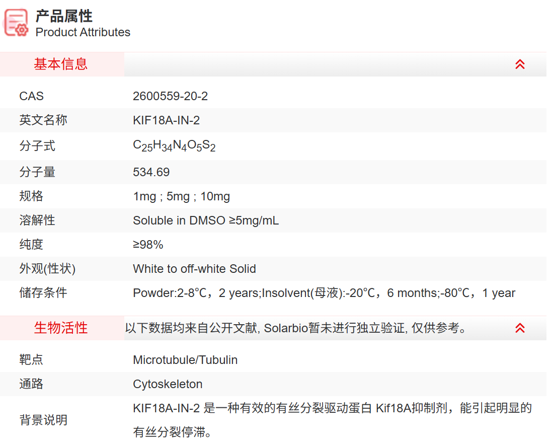 IK1560 KIF18A-IN-2 抑制剂/拮抗剂/激动剂