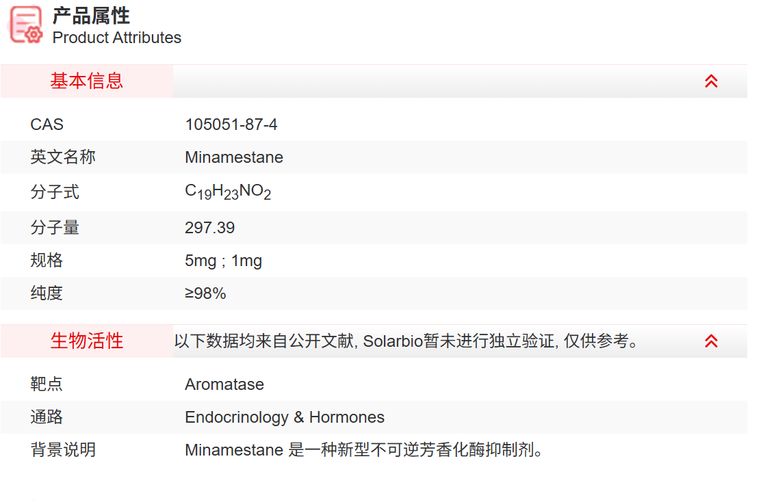 IMA10700 Minamestane 抑制剂/拮抗剂/激