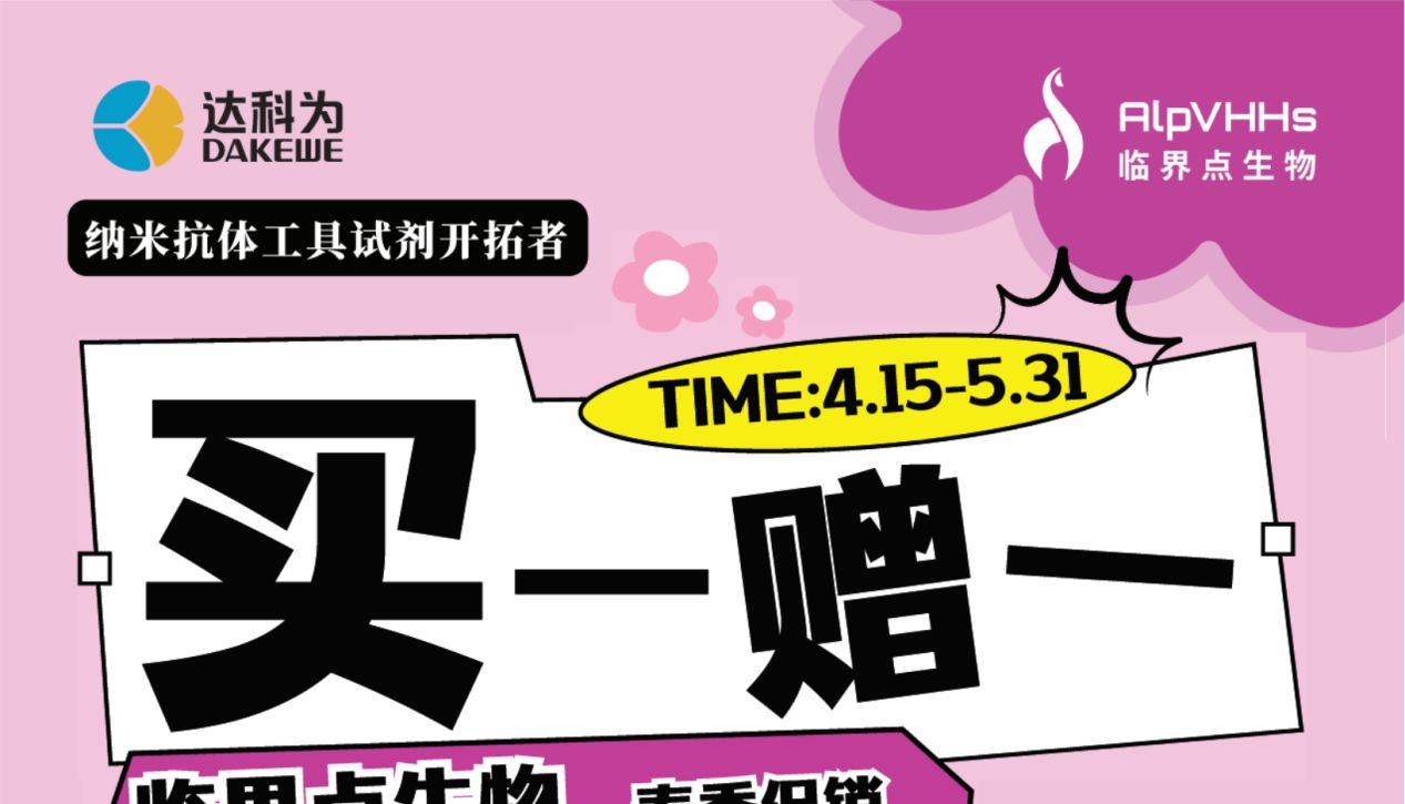 限时疯抢！国产品牌临界点纳米抗体试剂买一赠一 ！