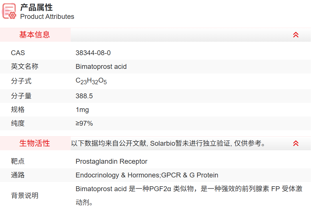 IB8870 Bimatoprost acid 抑制剂/拮抗