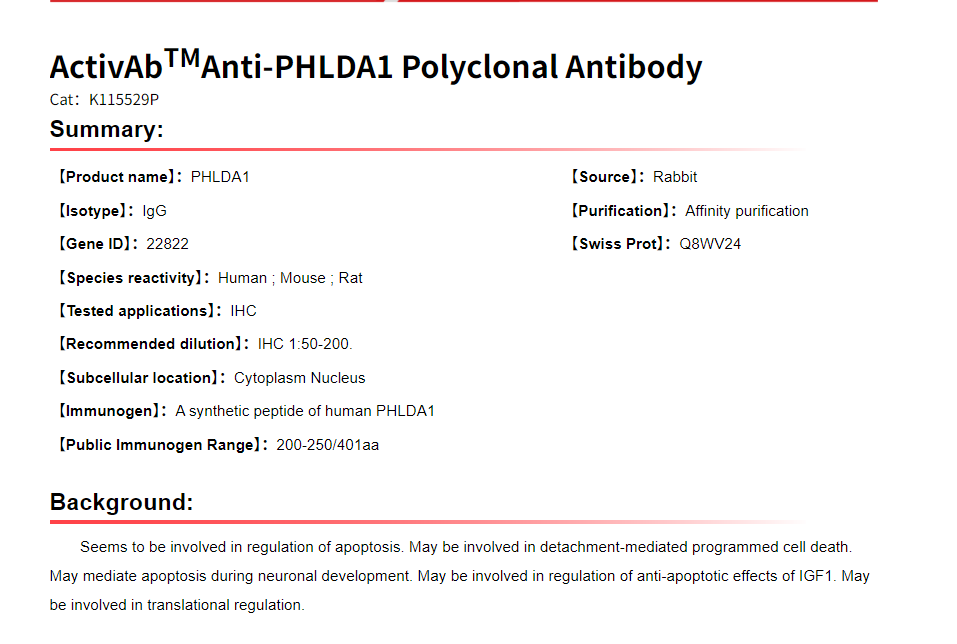 K115529P Anti-PHLDA1 Polyclona