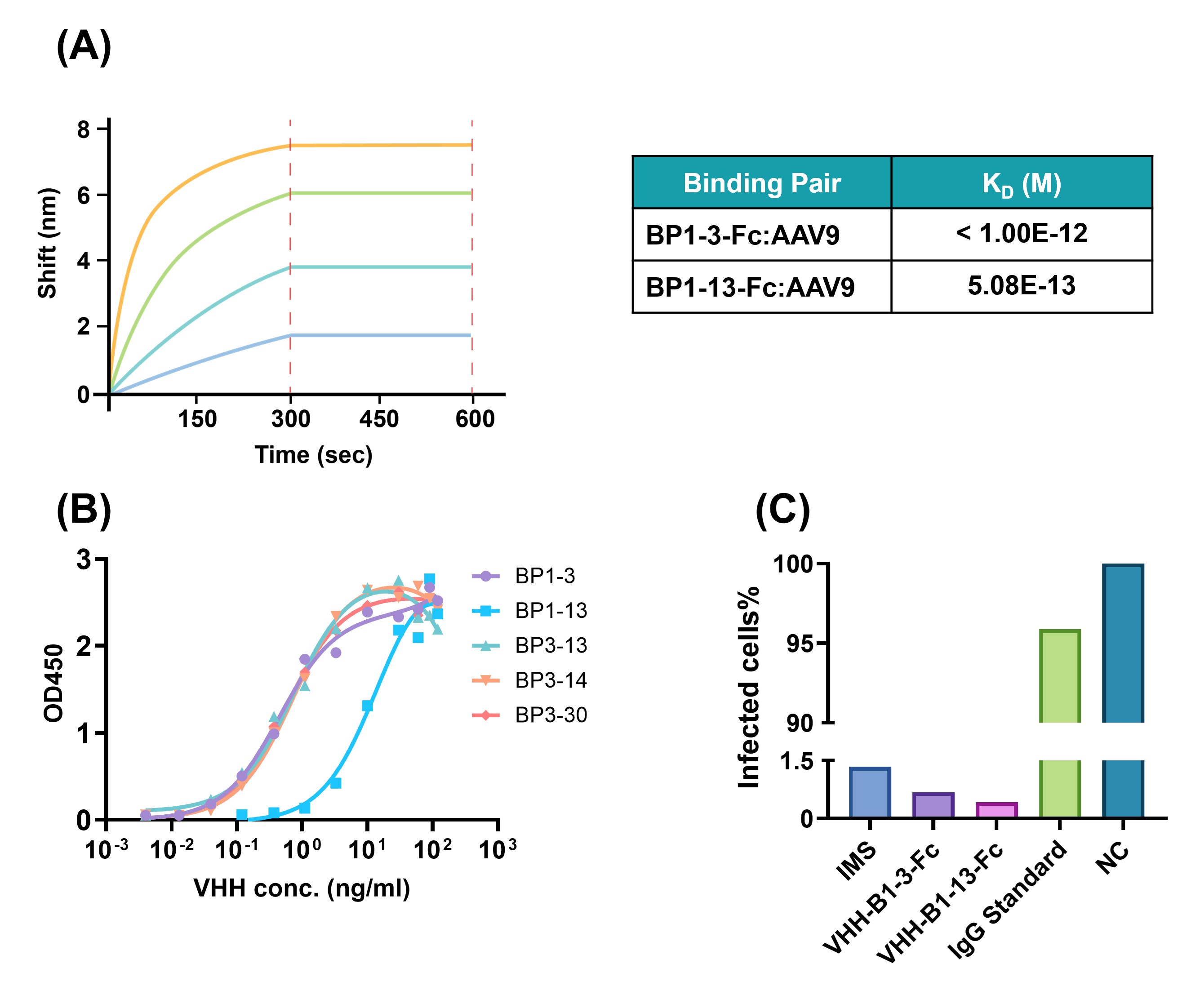 Full characterization of anti-AAV VHH candidates