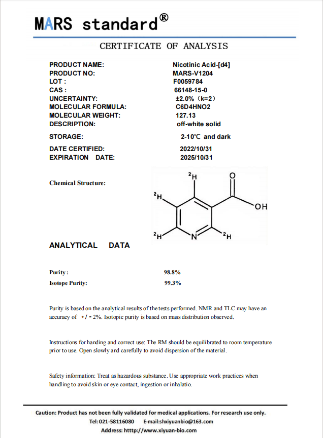 谱析（上海）生物科技有限公司提供—维生素B3同位素标记化合物促销
