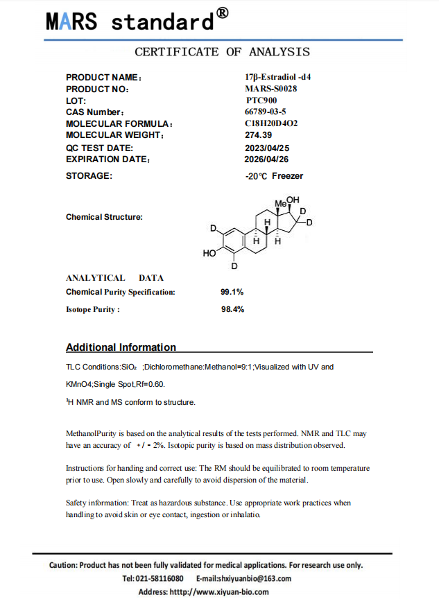 谱析（上海）生物科技有限公司提供—雌二醇同位素标记化合物促销