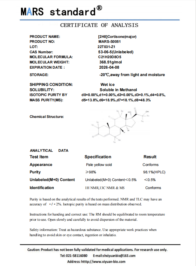 谱析（上海）生物科技有限公司提供—可的松同位素标记化合物促销