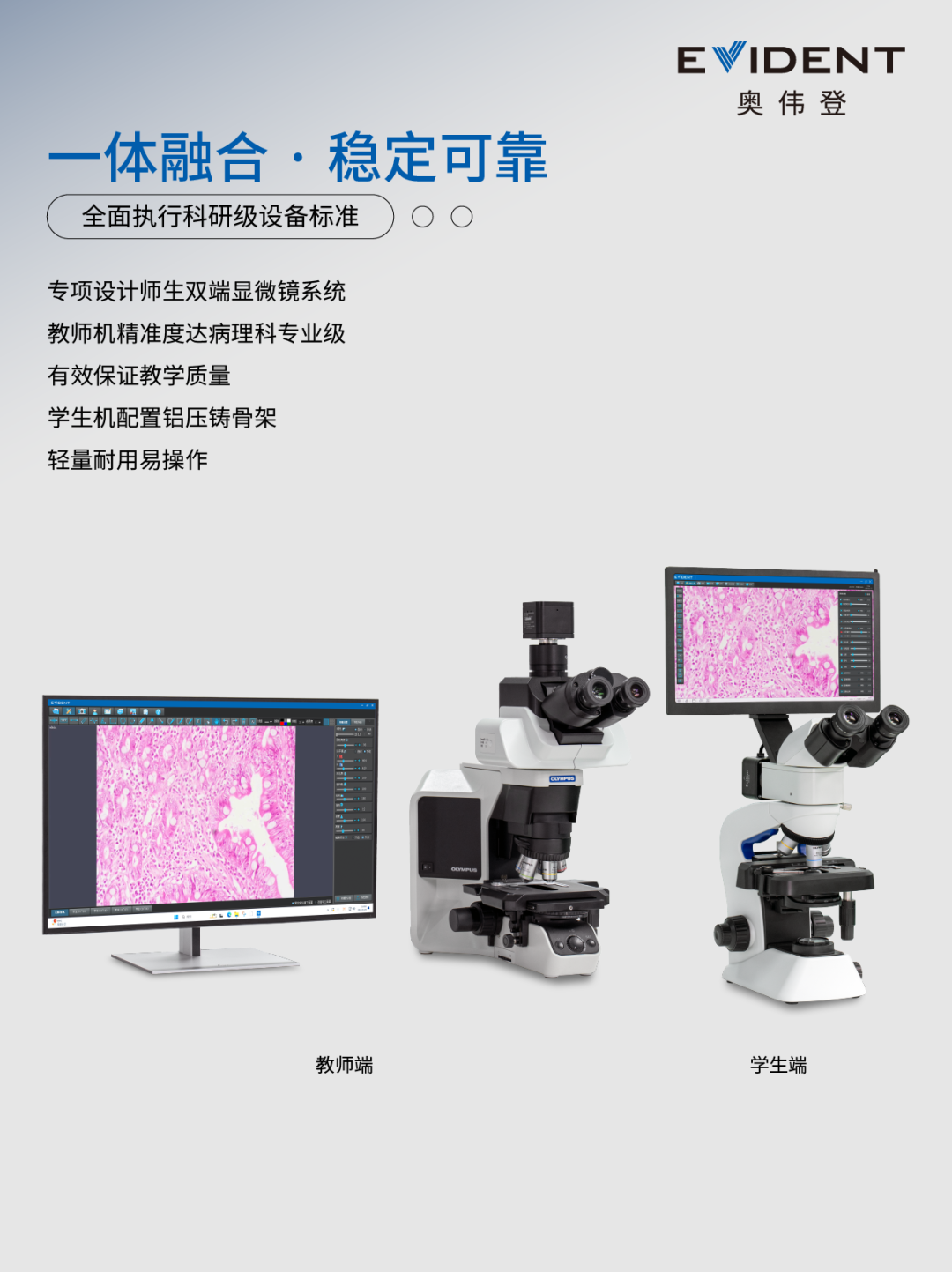 奥伟登EviStar 奥之星 ES818，一体化方案赋能显微教学革新