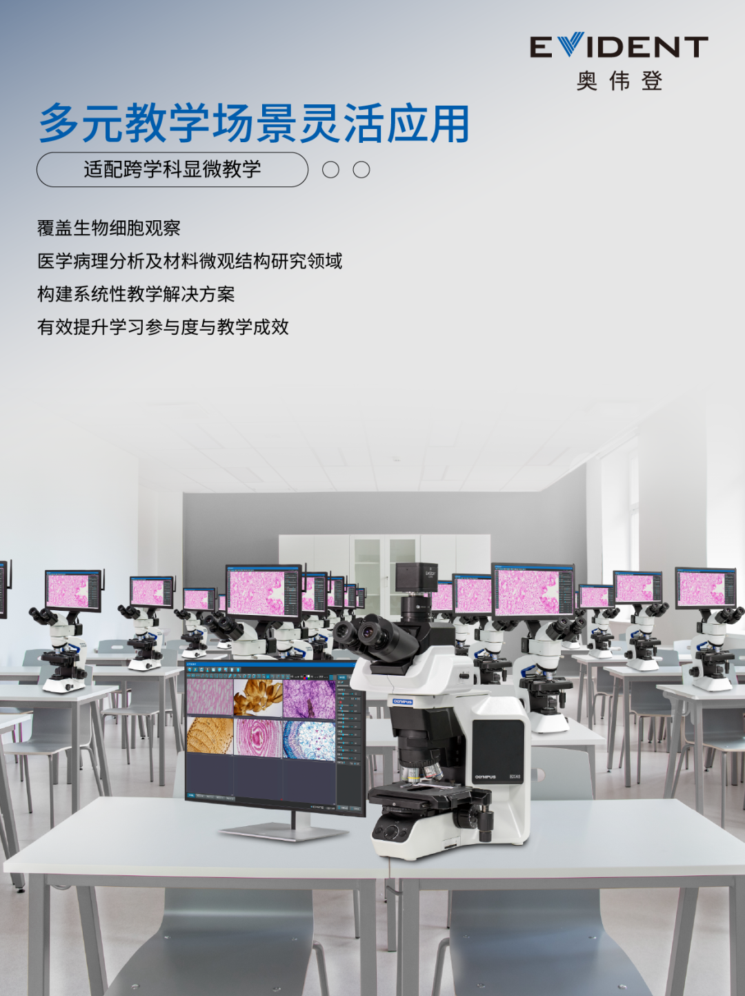 奥伟登EviStar 奥之星 ES818，一体化方案赋能显微教学革新