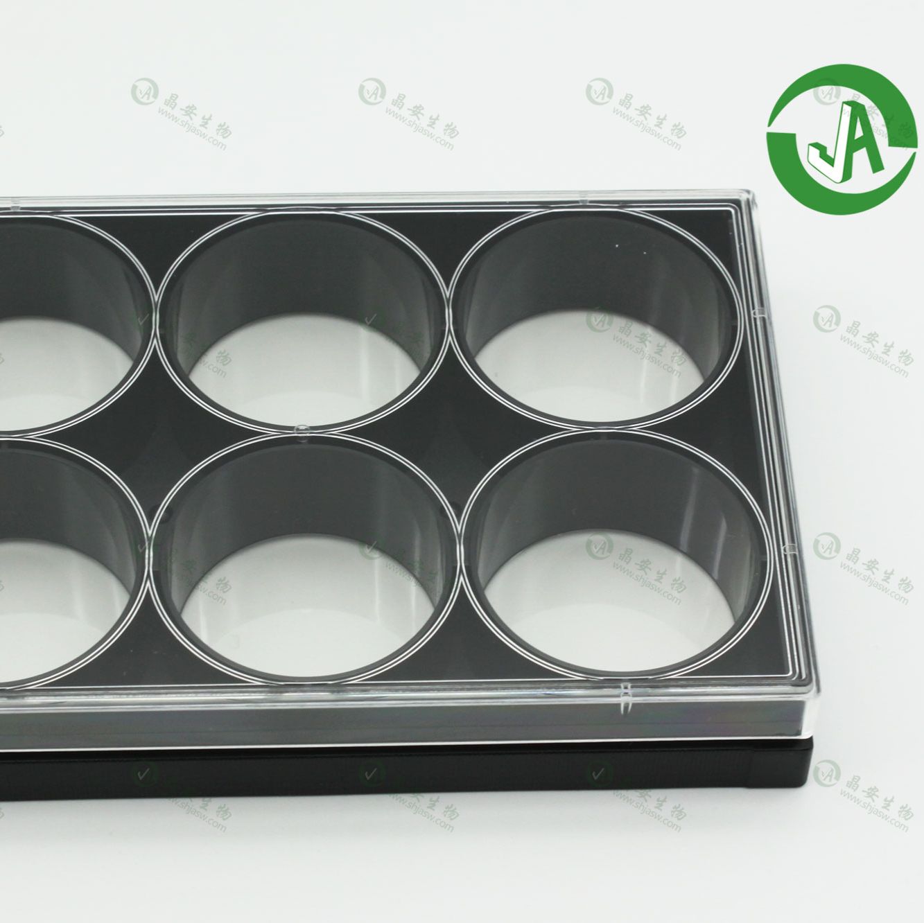 上海晶安共聚焦显微镜观察用6孔12孔24孔96孔384孔黑色避光玻璃底培养板