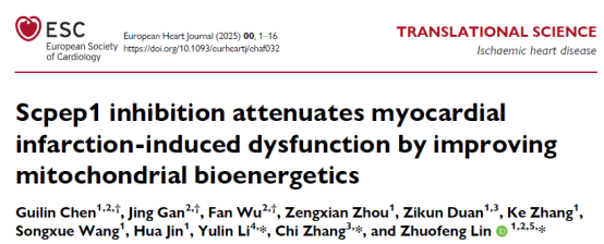 广东医科大学/温州医科大学团队发现治疗心肌梗死的新靶点