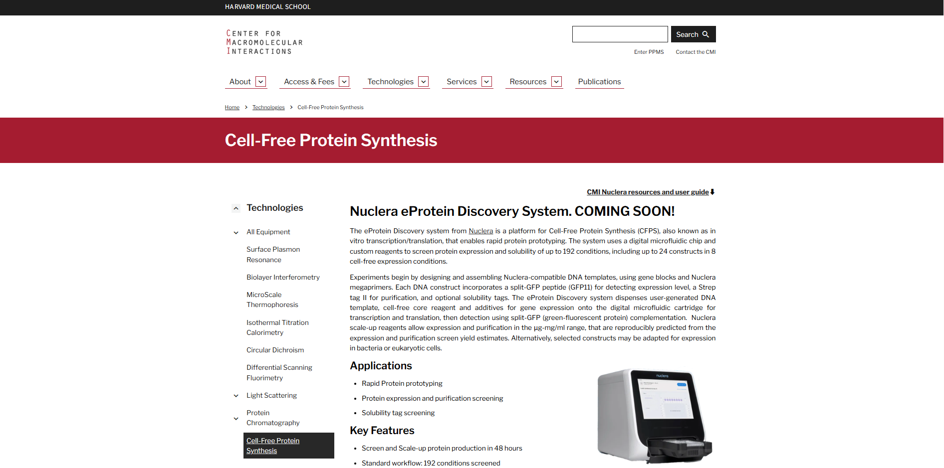 哈佛官网认证Nuclera蛋白合成系统即将装机