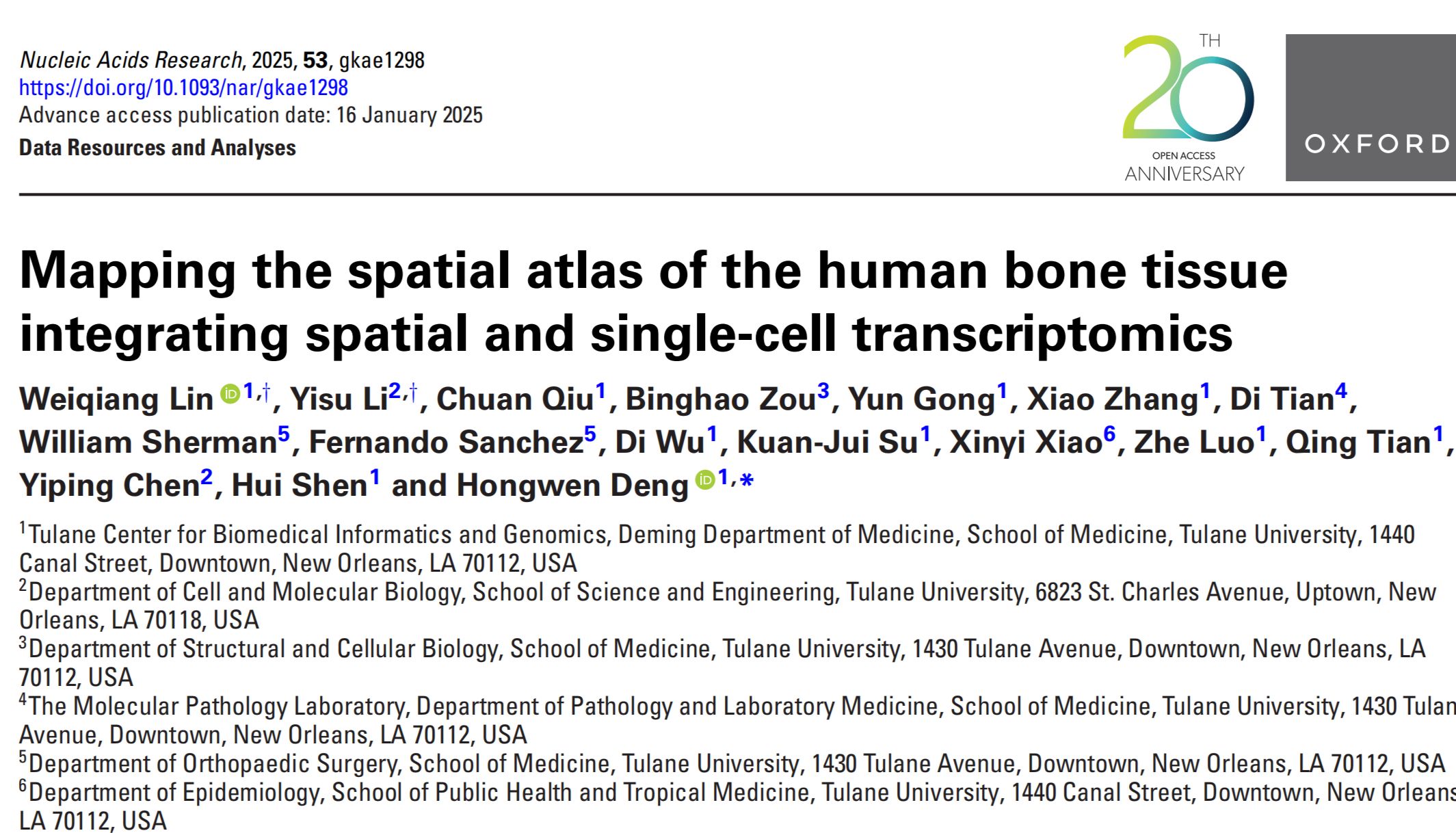 Nucleic Acids Res | 整合空间和单细胞转录组学，10x助力绘制人类股骨微环境多模态图谱