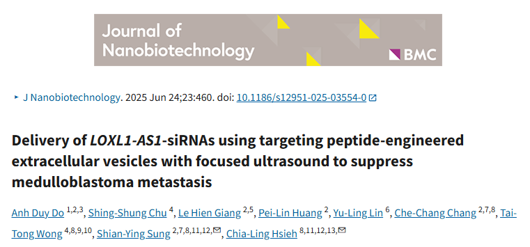 【J Nanobiotechnology】（IF：12.6），外泌体“靶向肽+聚焦超声”组合为何登顶？3个核心细节，速速来扒！