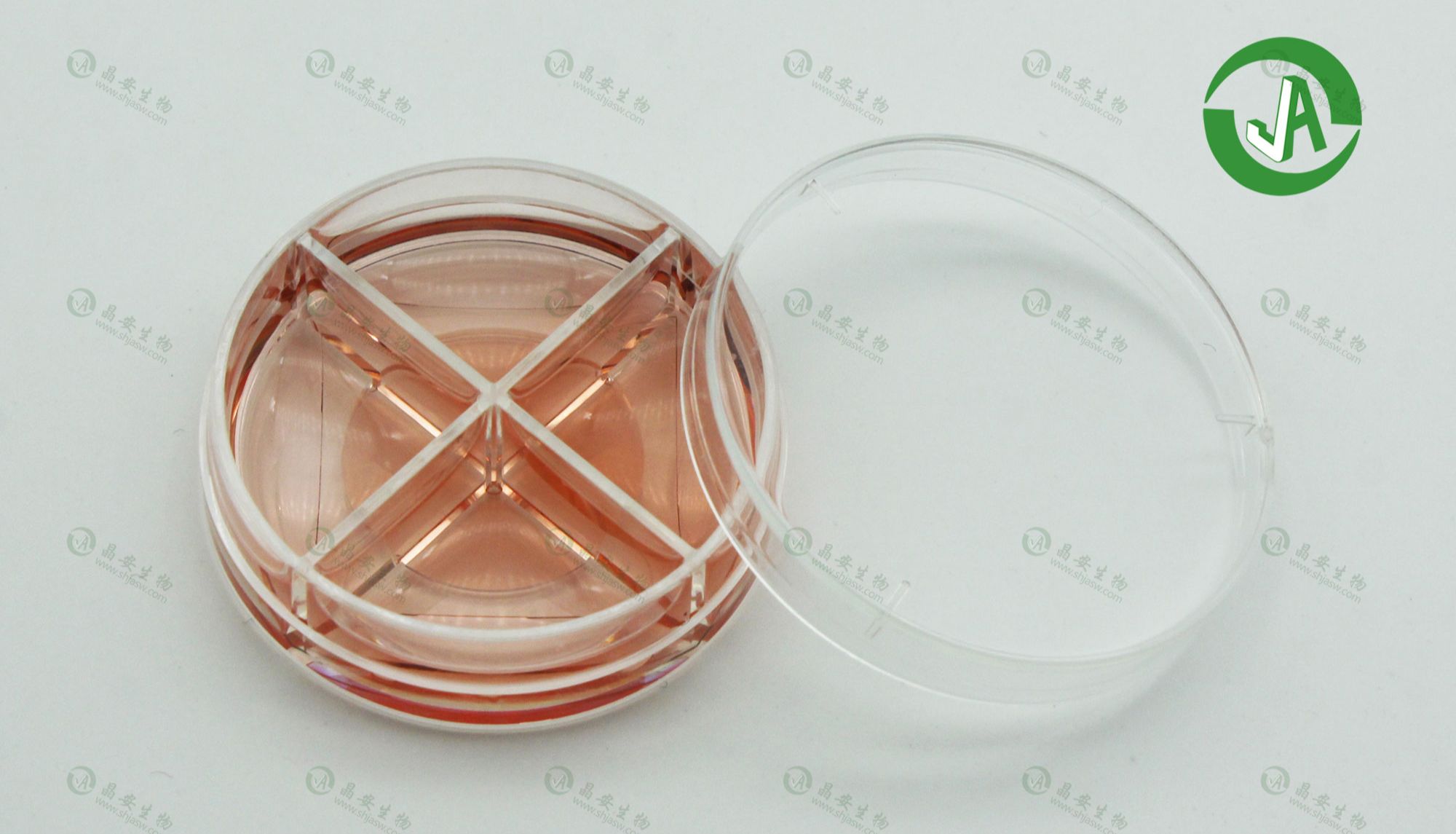 上海晶安四孔35mm激光共聚焦小皿/4分格活细胞成像玻璃底培养皿