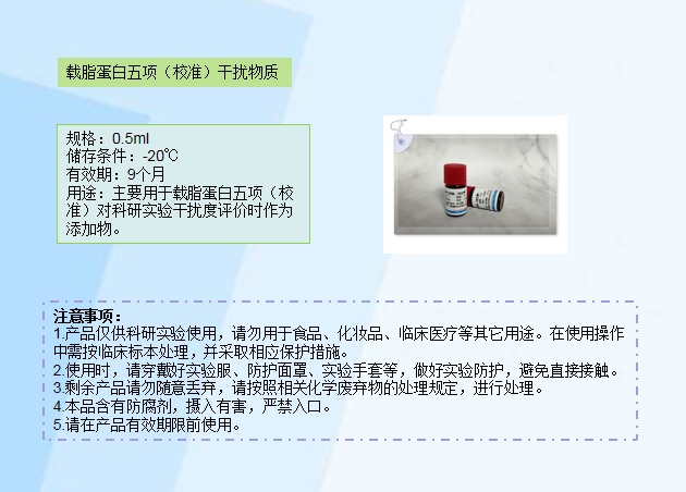 载脂蛋白五项（校准）干扰物质