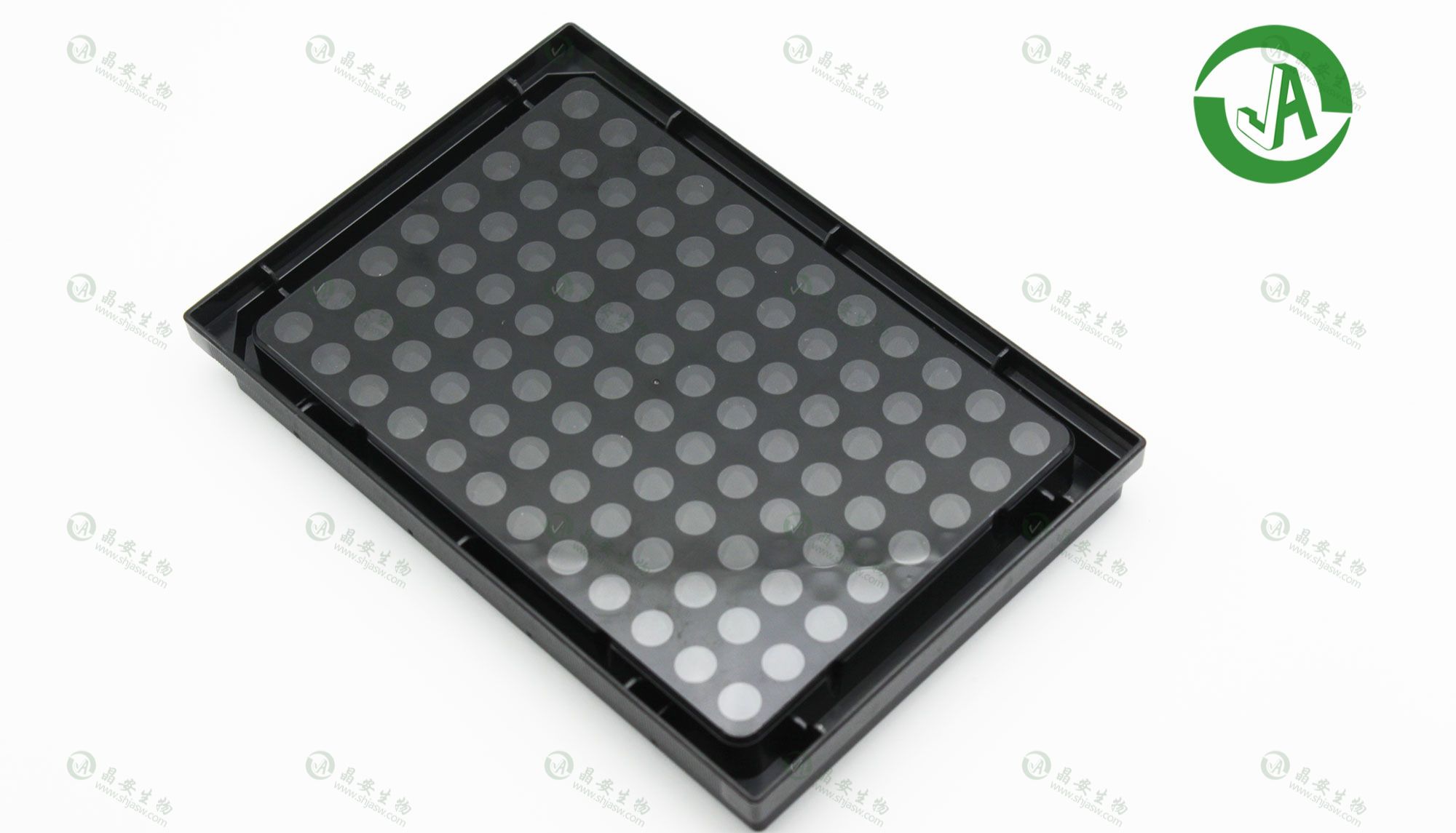 上海晶安荧光专用96孔黑色透明底培养板/黑壁边框透明平底96孔板