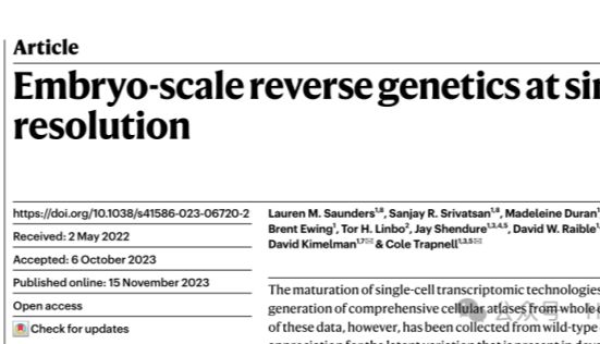 Nature丨斑马鱼基因编辑快速验证基因功能，破解生命密码！