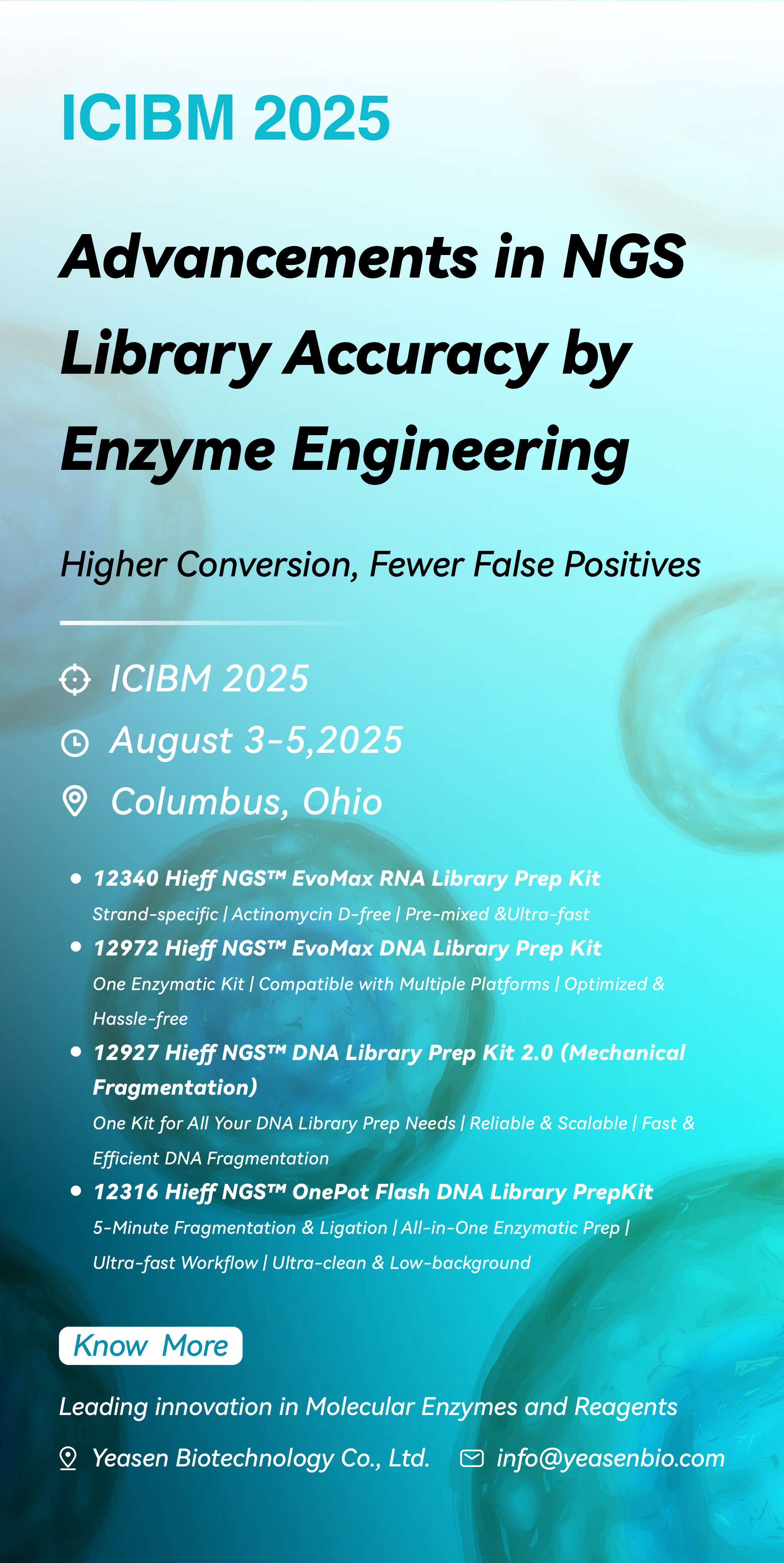 邀请函 | 翌圣生物携2小时极速NGS建库方案亮相美国ICIBM！