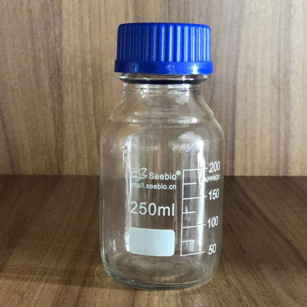 试剂瓶,蓝盖,本色瓶身,容积250mL
