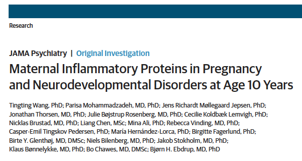 Olink炎症蛋白组助力发现孕期母体炎症与孩子神经发育障碍关联