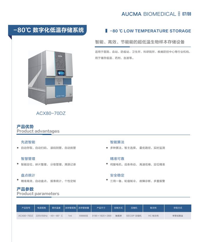 青岛澳柯玛(AUCMA)生物医疗产品样册-2025新产品目录