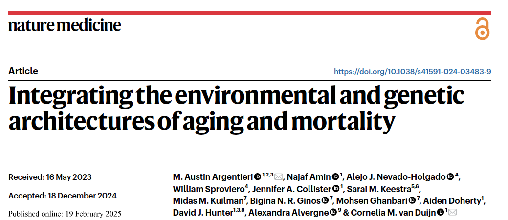 Olink蛋白组助力解析环境和遗传因素对衰老时钟的影响权重