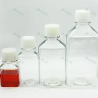 无菌pet培养基方型瓶,耐低温带刻度500ml