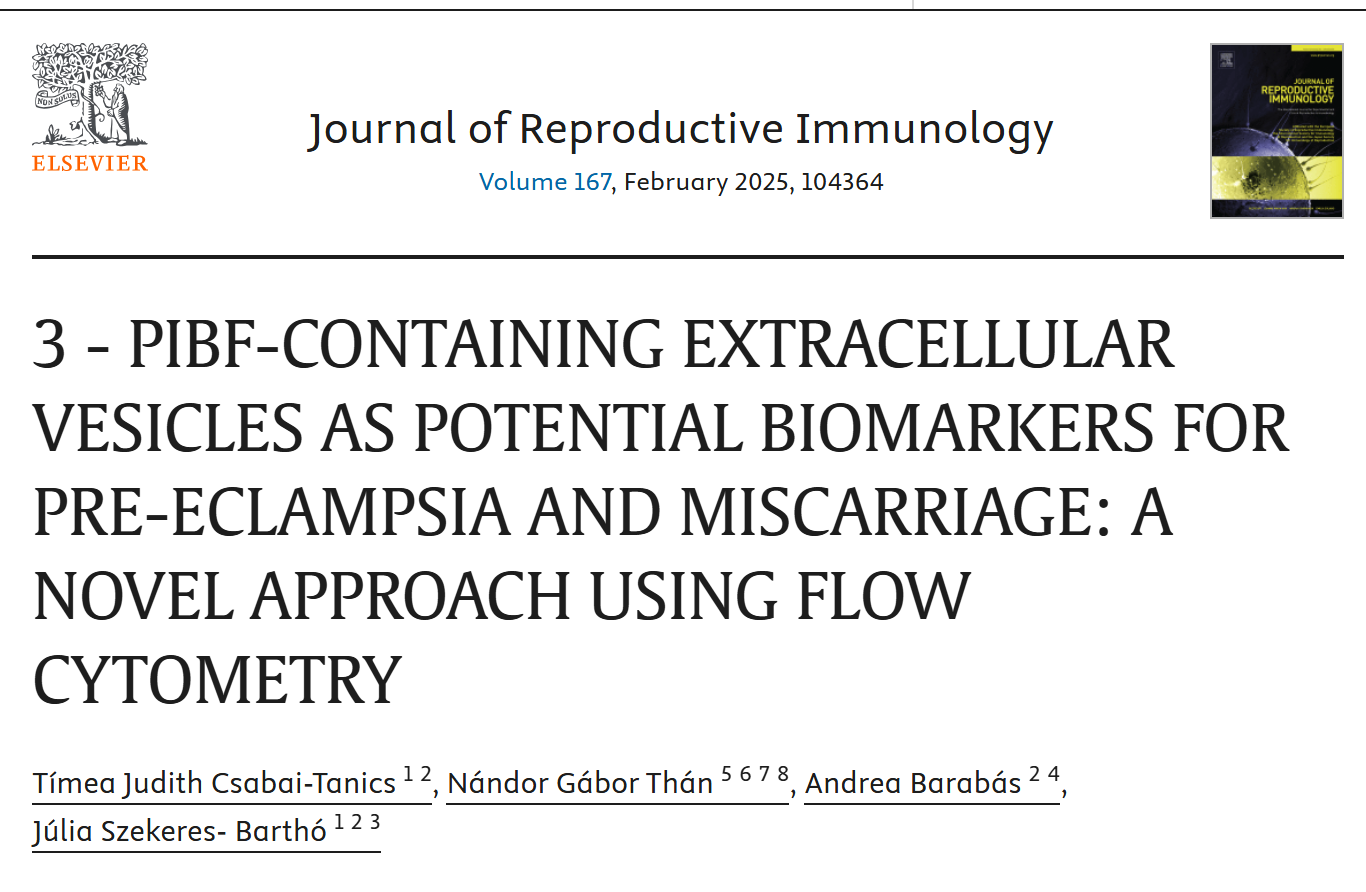 ApogeeFlow纳米流式仪文章分享,匈牙利科研团队发表名为3 - PIBF-CONTAINING EXTRACELLULAR VESICLES AS POTENTIAL BIOMARKERS FOR PRE-ECLAMPSIA AND MISCARRIAGE: A NOVEL APPROACH USING FLOW CYTOMETRY报告...