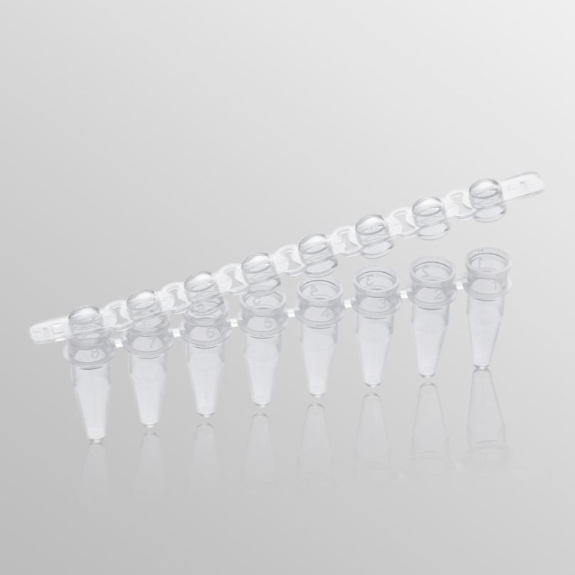 0.2ml PCR 八联排管,透明.凸盖(套装)