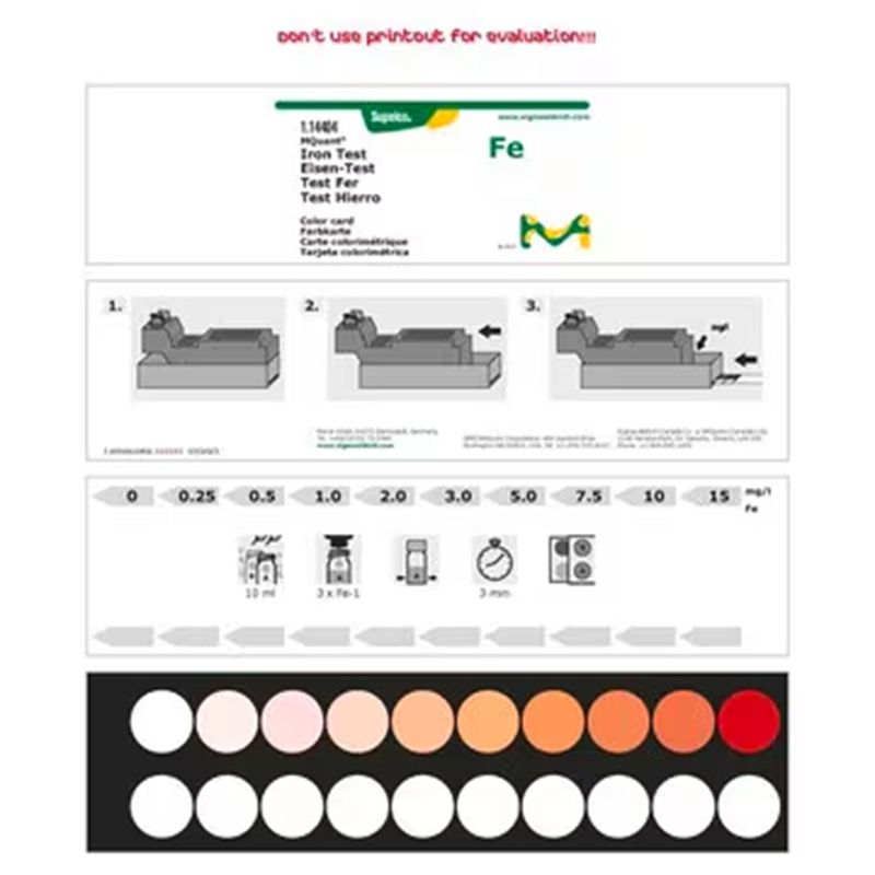 1.14404.0001默克铁测试盒0.25-15mg/L水质分析仪试剂耗材Supelco